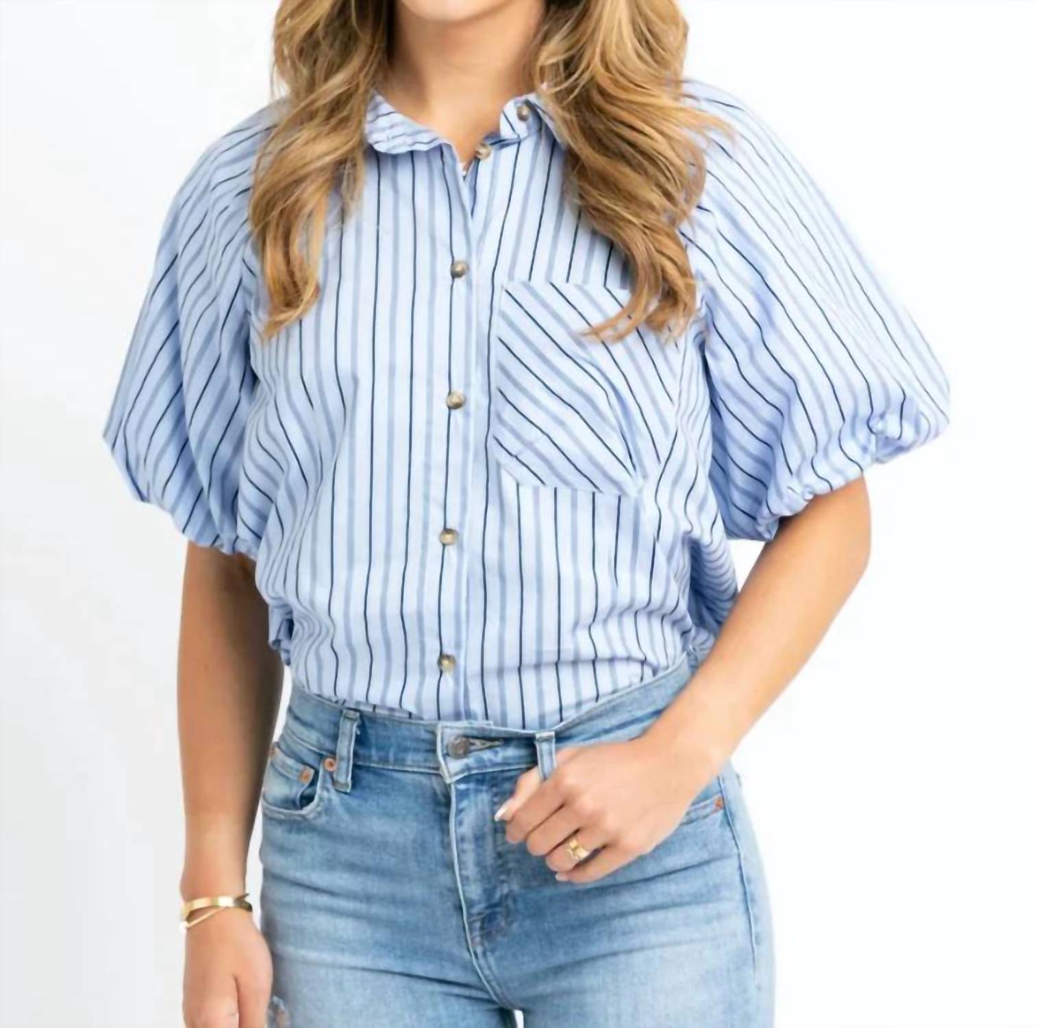 Karlie - Striped Bubble Top