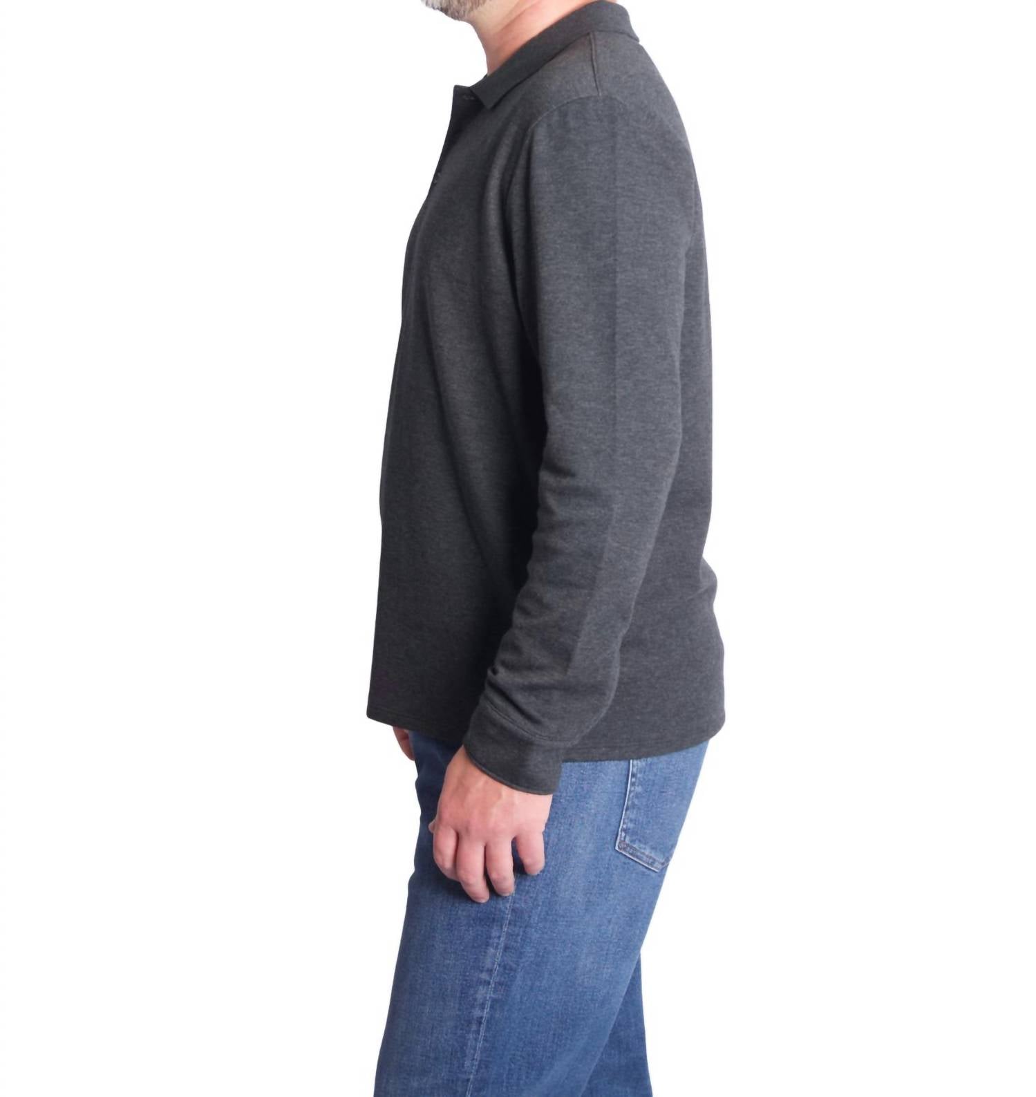 Vince - Double-faced Long Sleeve Polo Shirt