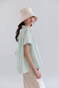 Psophia - Cotton Oxford Open-Front Cape Shirt