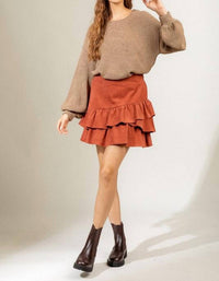 Very J - Corduroy Ruffle Skirt