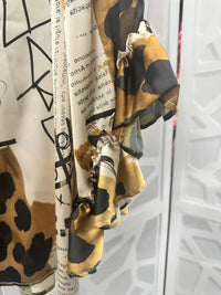 Berek - Women's Cheetah Print With Text Blouse