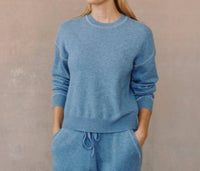 Bella Dahl Whip Stitch Straight Leg Pants in heather blue 1 - women's pants - view 5