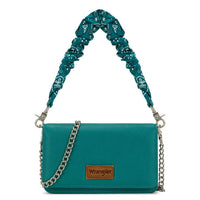 Wrangler - Dual Strap Bandana Ruched Flap Crossbody Wallet Bag