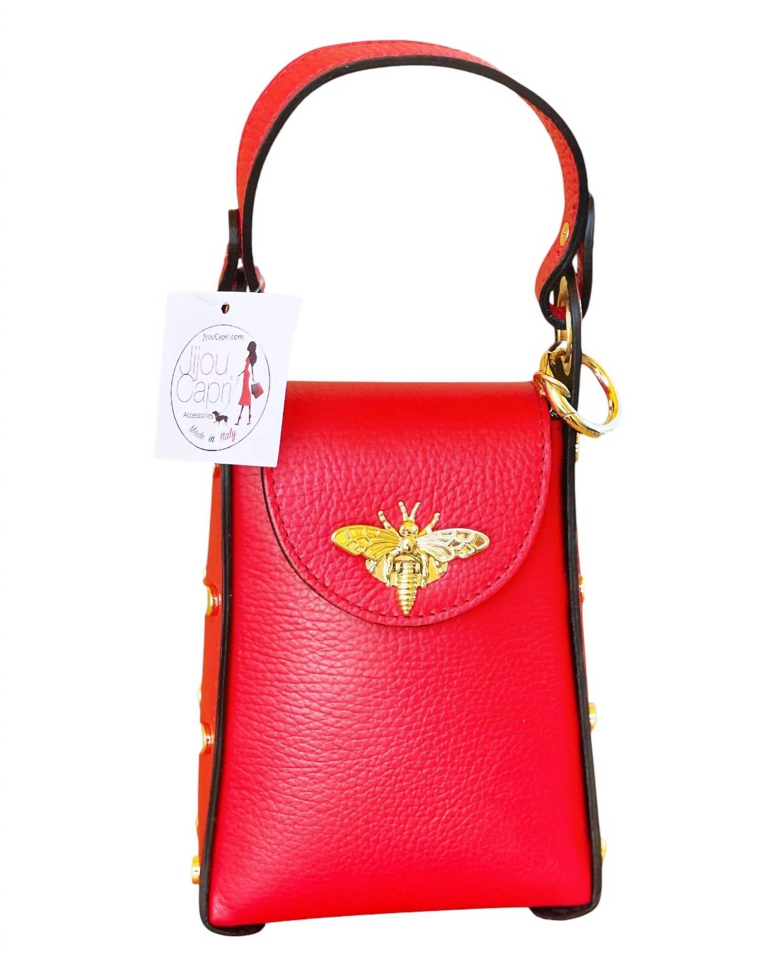 Jijou Capri - Women's Bumblebee Leather Cellphone Case Bag