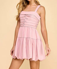 Tcec - Ruched Detail Fit And Flare Tank Dress