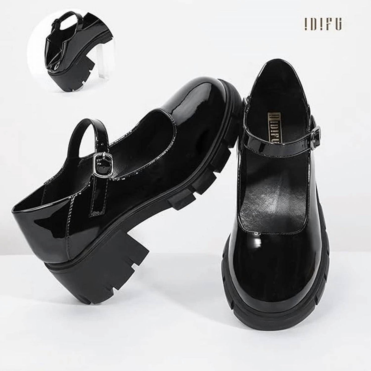 Idifu - Women's Platform Mary Janes Dress Shoes