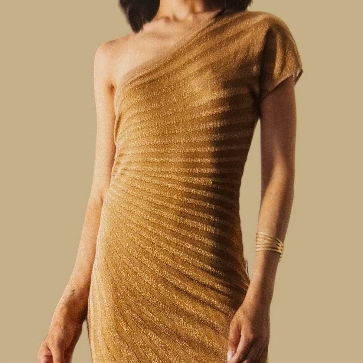 Aggel Knitwear - The Athena One Shoulder Maxi Dress