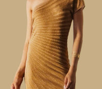 Aggel Knitwear - The Athena One Shoulder Maxi Dress