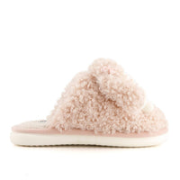 Andrea Women’s Cozy Bunny Slippers With Plush Faux Fur in pink - women's shoe - detail view