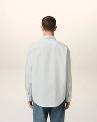 Ami Paris Boxy Fit Shirt in white blue - men's shirt - alternate view