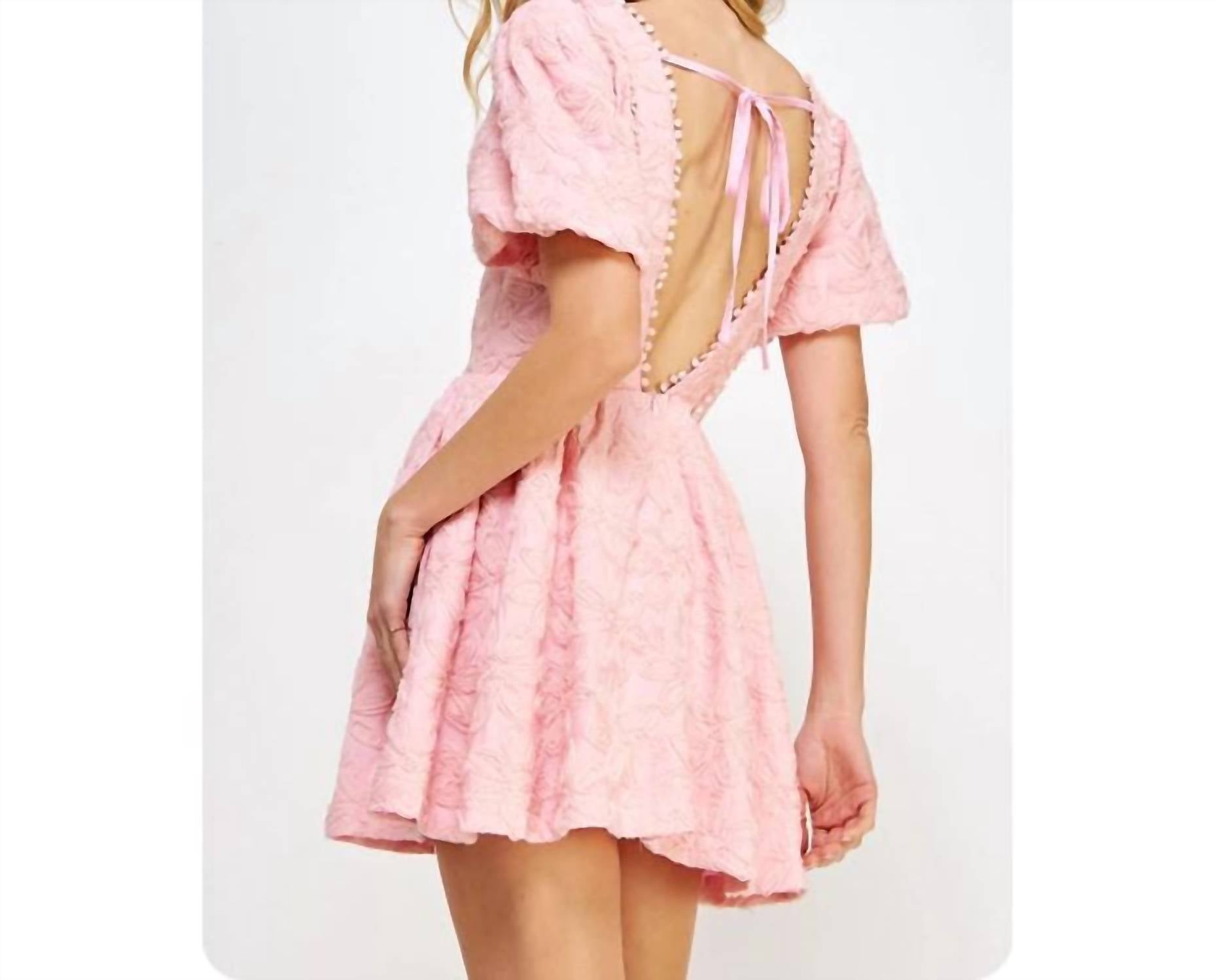Strut & Bolt Women's Peony Floral Mini Dress in pink - women's dress - alternate view