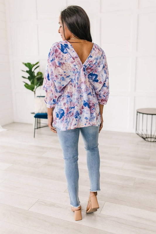 Jodifl - Fabled in Floral Draped Peplum Top
