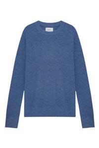NN07 Kevin Crewneck Sweater in bering sea - men's sweater - detail view