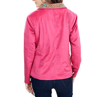 American Darling Harness Western Velvet Blazer in hot pink - women's jacket - detail view