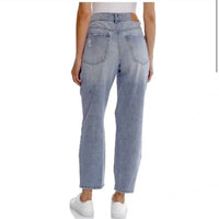 Avec Les Filles - Distressed High Waisted Mom Jeans