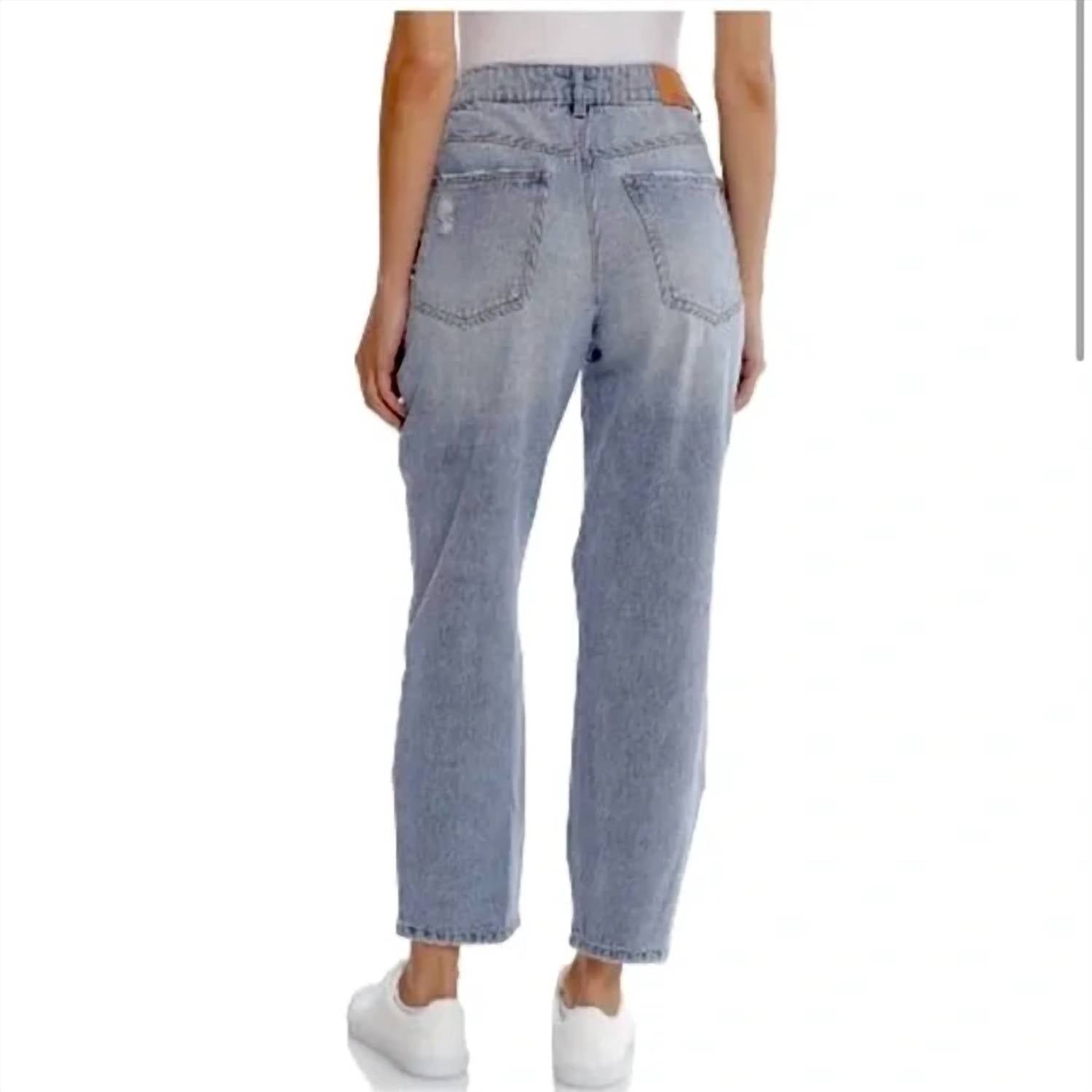 Avec Les Filles - Distressed High Waisted Mom Jeans