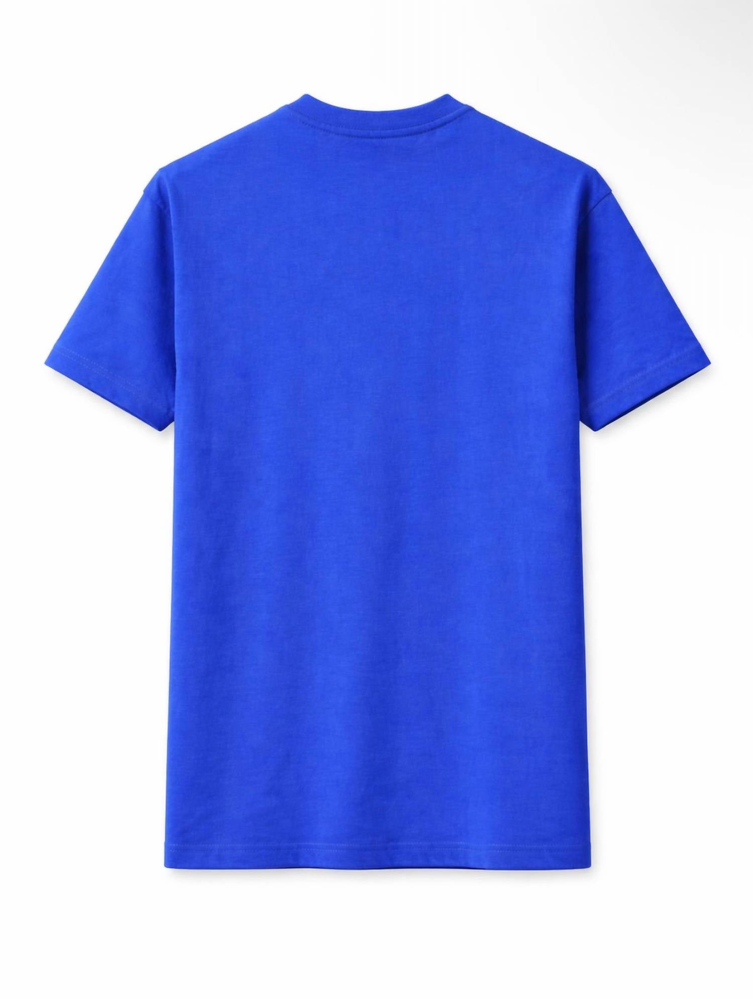 VERSACE Men's Crewneck Tee in blue - men's t-shirt - detail view