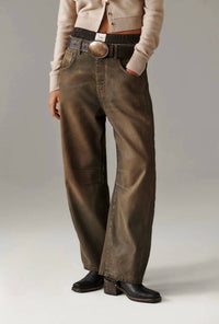 Free People - Good Luck Coated Barrel Jeans