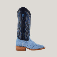 R Watson Boots - Women's Denim Bruciato Full Quill Ostrich Boot