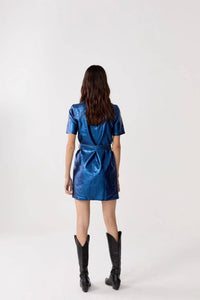 Lanhtropy - Franca Metallic Linen Dress