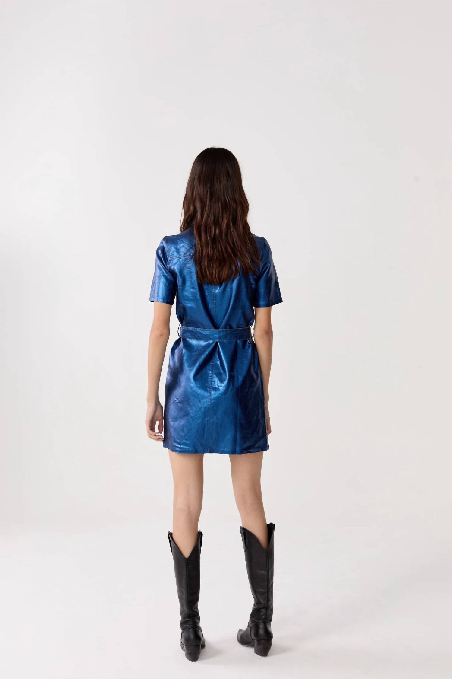Lanhtropy - Franca Metallic Linen Dress