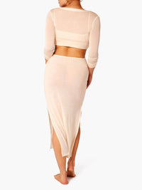 RUCHED CUTOUT MAXI COVER UP