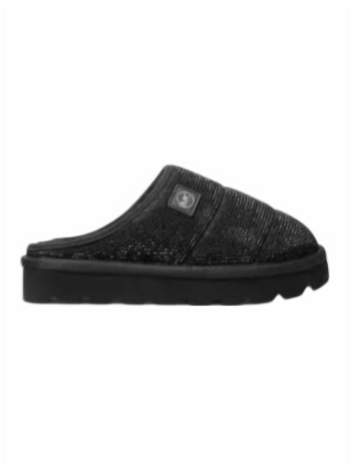 MICHAEL KORS Women's Winnie Crystal Embellished Slipper in black - women's shoe - detail view