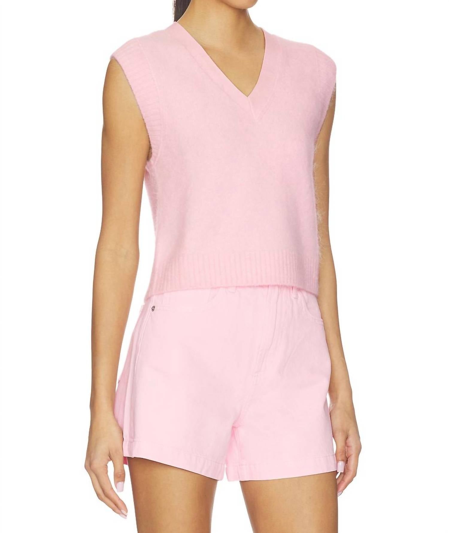 PISTOLA Maxine Sweater Vest in blush - women's blouse - alternate view