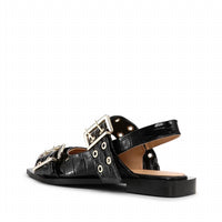 Ganni - Women's Buckle Ballerina Flats