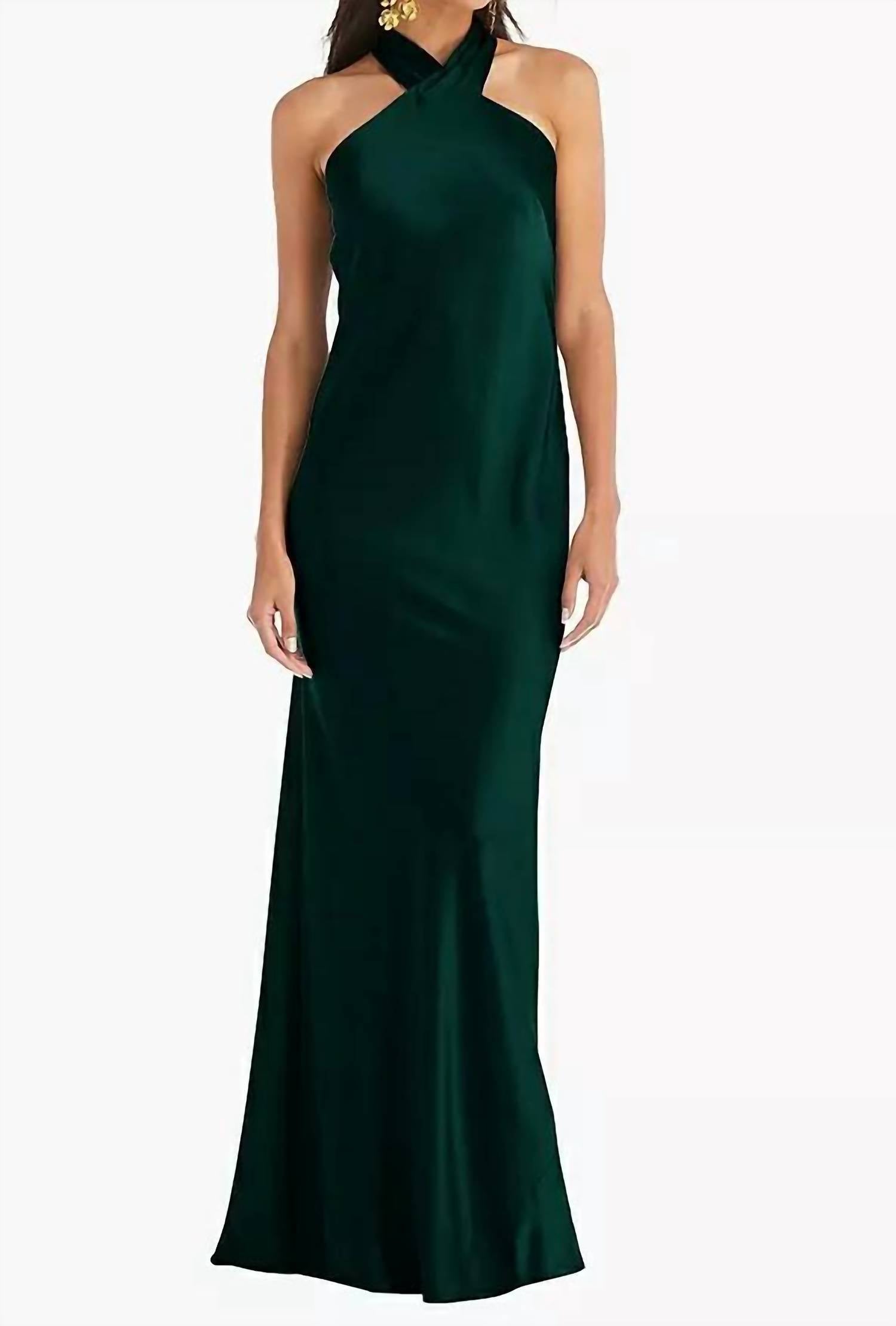 Lovely - Twist Halter Lux Charmeuse Maxi Dress