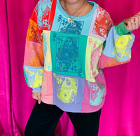 Queen Of Sparkles - Colorblock Card Logo Sweatshirt