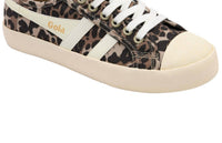 Gola Women's Coaster Animal Print Trainer Sneaker in tan off white - women's sneaker - detail view