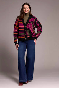 Tribal - Diora Double Knit Combo Print Cardigan