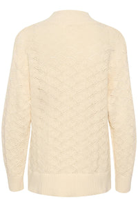 Soaked In Luxury - Musling V-neck Pointelle Knit Pullover Sweater