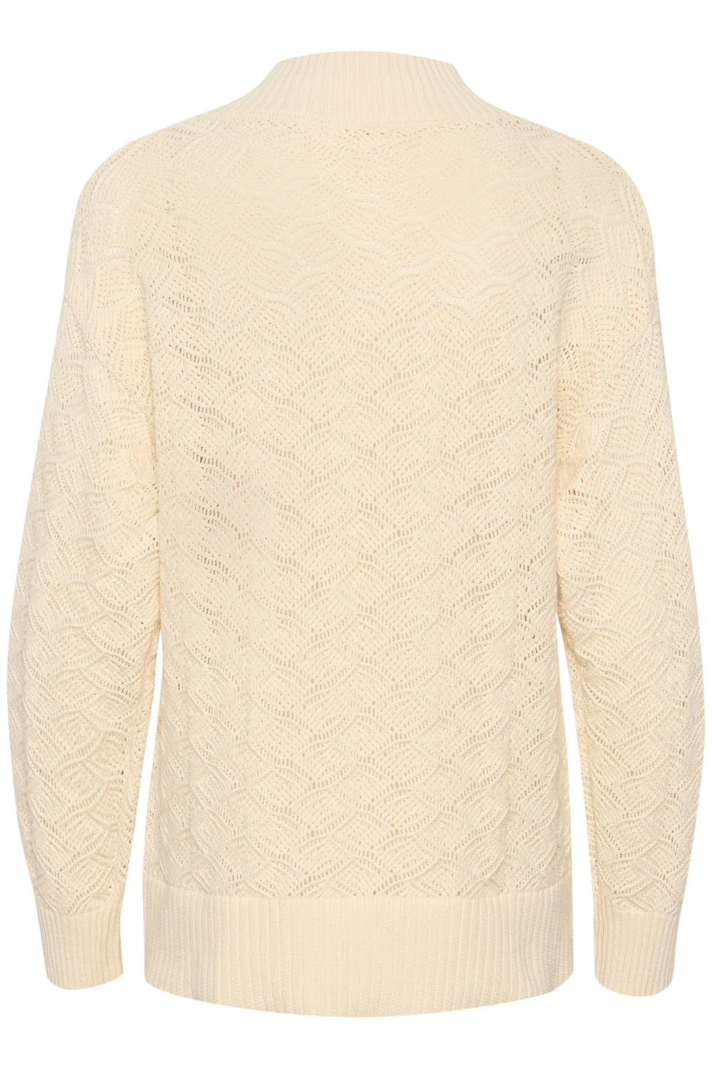 Soaked In Luxury - Musling V-neck Pointelle Knit Pullover Sweater