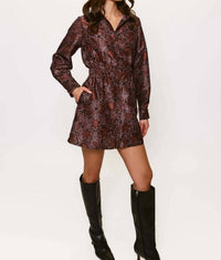 hutch Anja Dress in black copper rodeo stippled floral - women's dress