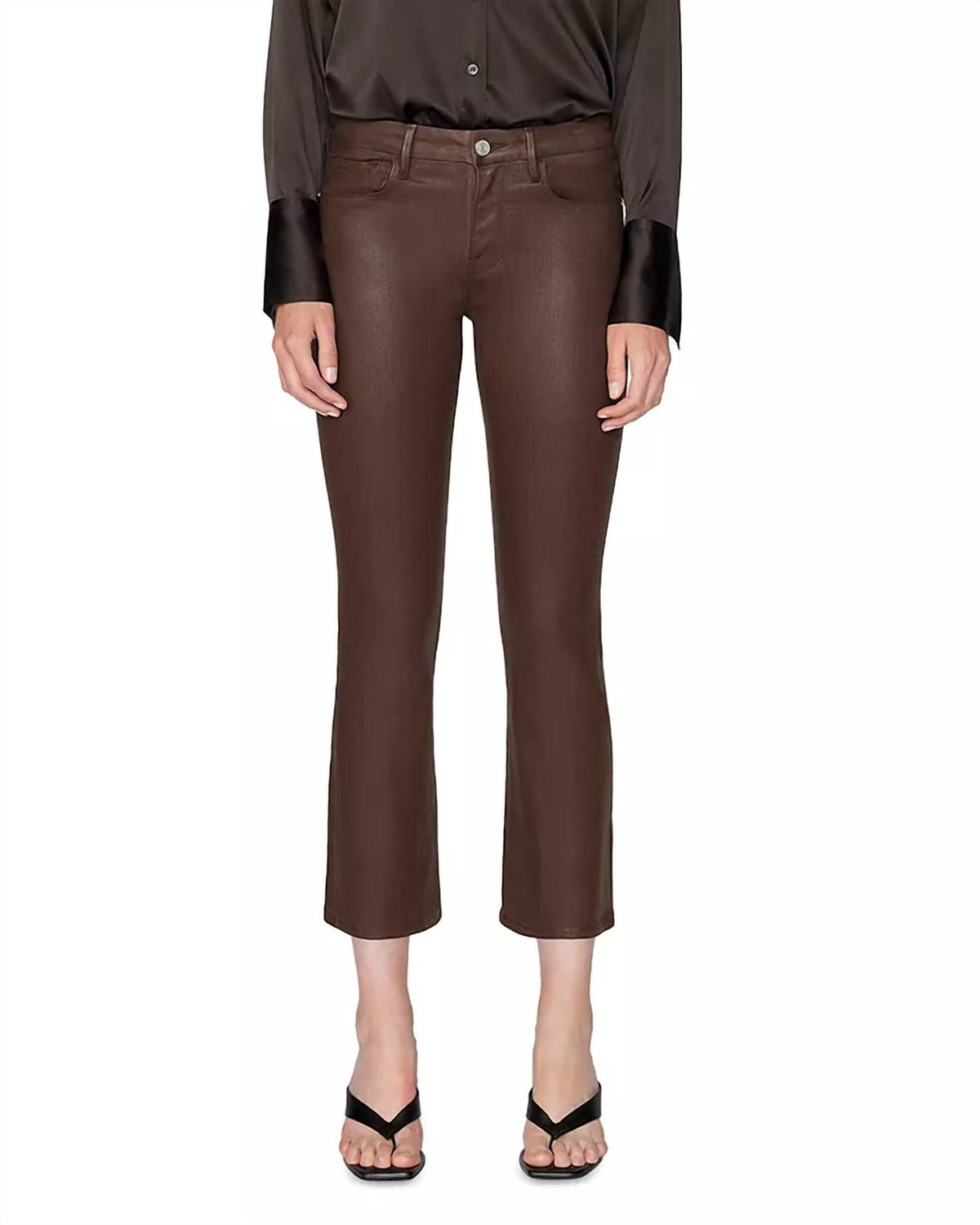 Frame - Le Crop Mini Boot Coated Jeans