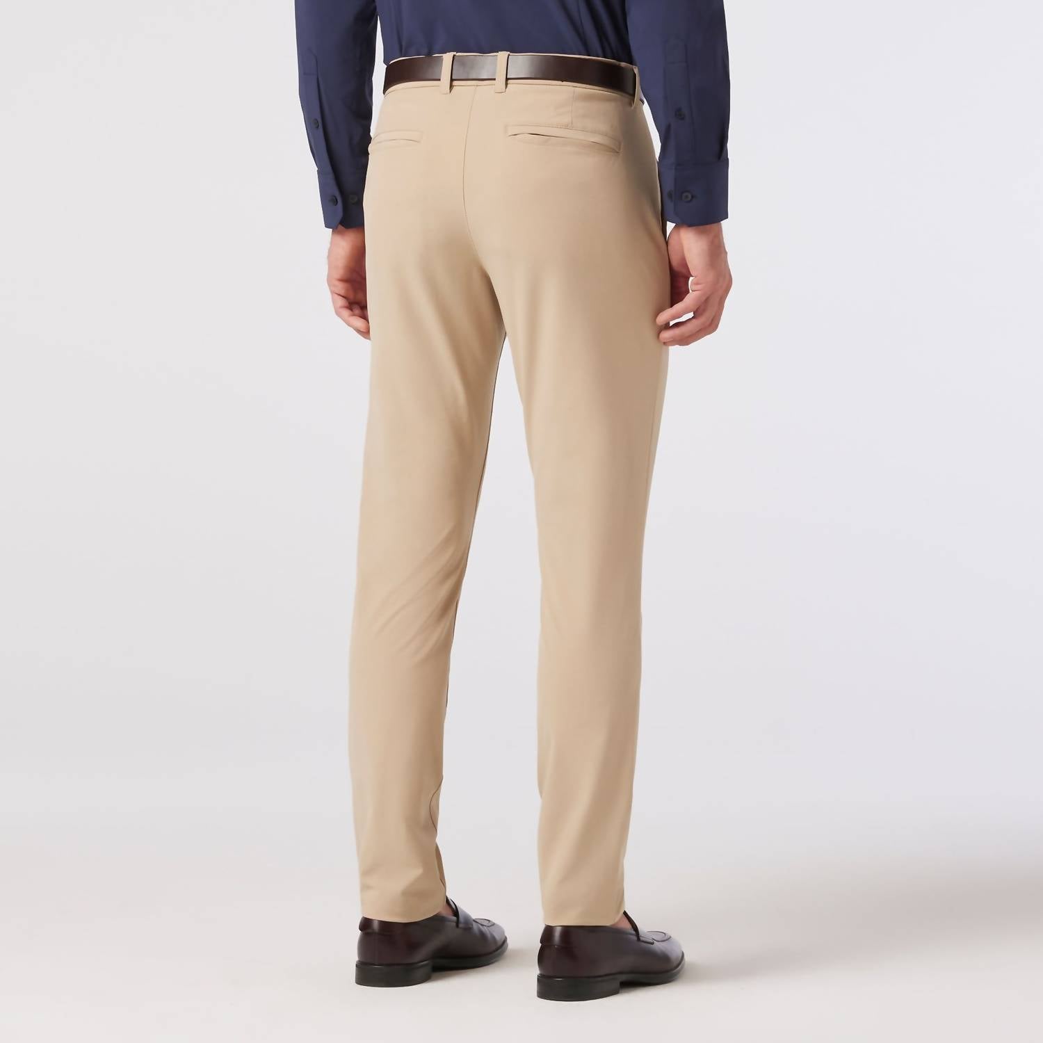 Mizzen + Main Performance Chino Pant in khaki - men's pants - detail view