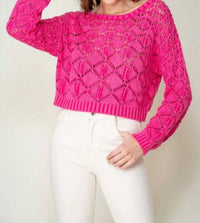 Lumiere - Diamond Knit Cropped Sweater