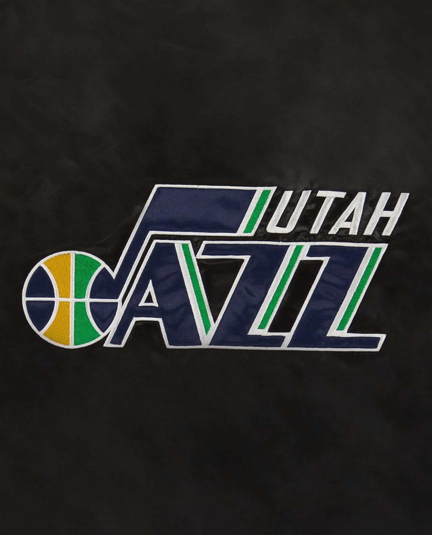 Starter - Men's Utah Jazz Varsity Satin Full Snap Ace Jacket