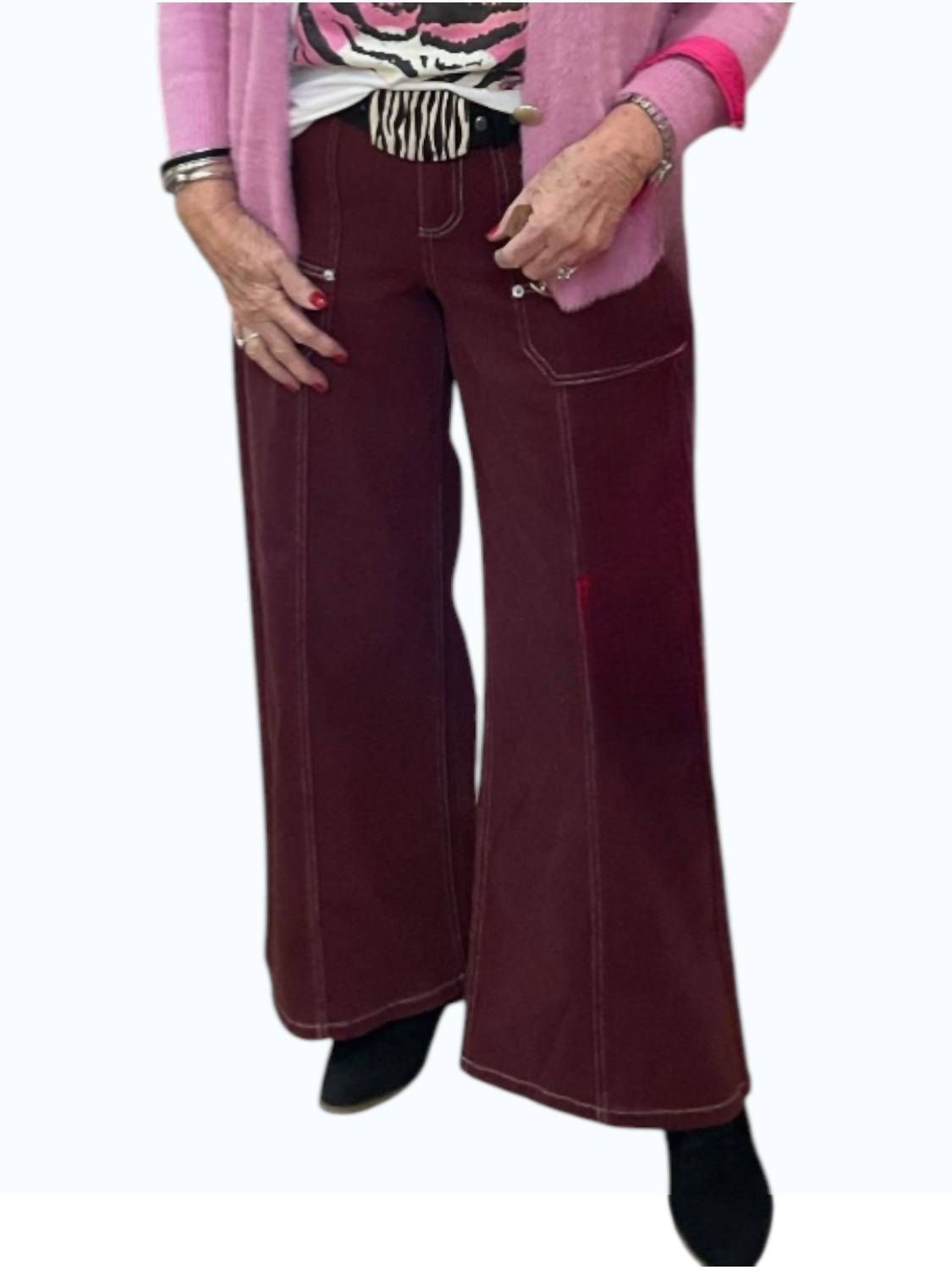 Skies Are Blue - Twill Wide Leg Pant