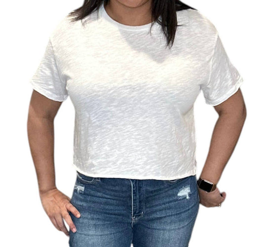 Bobi - Raw Edge Cropped Tee Shirt