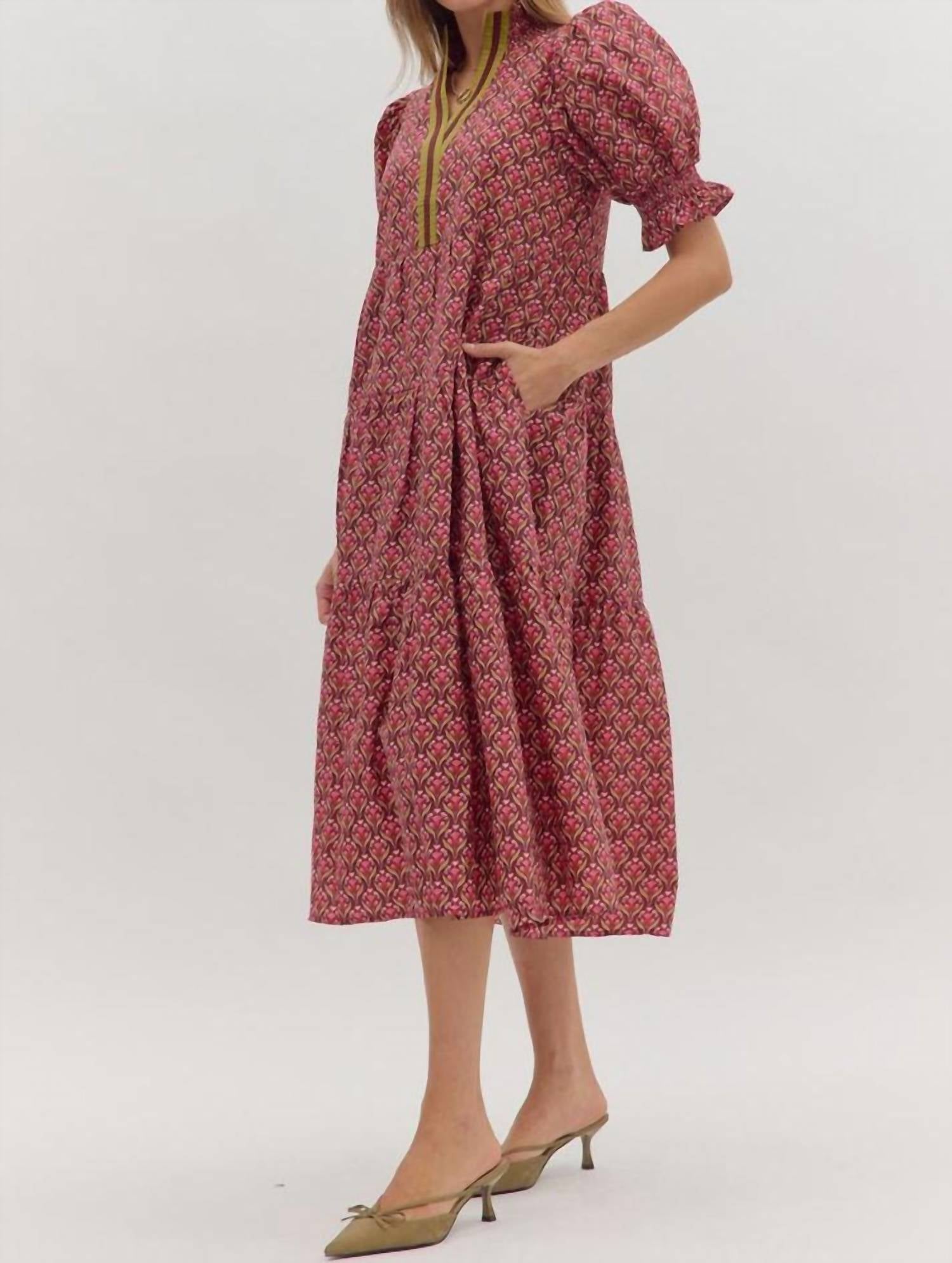 Entro - Botanical Midi Dress