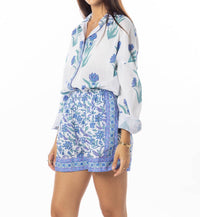 Bindu Robi Long Sleeves Top in jasmine violet - women's long sleeve top - detail view