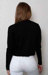 Metric Knits - Long Sleeve Open Front Cropped Cardigan