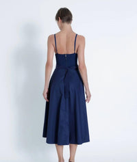 Karina Grimaldi Maria Knit Maxi Dress in navy - women's dress - detail view