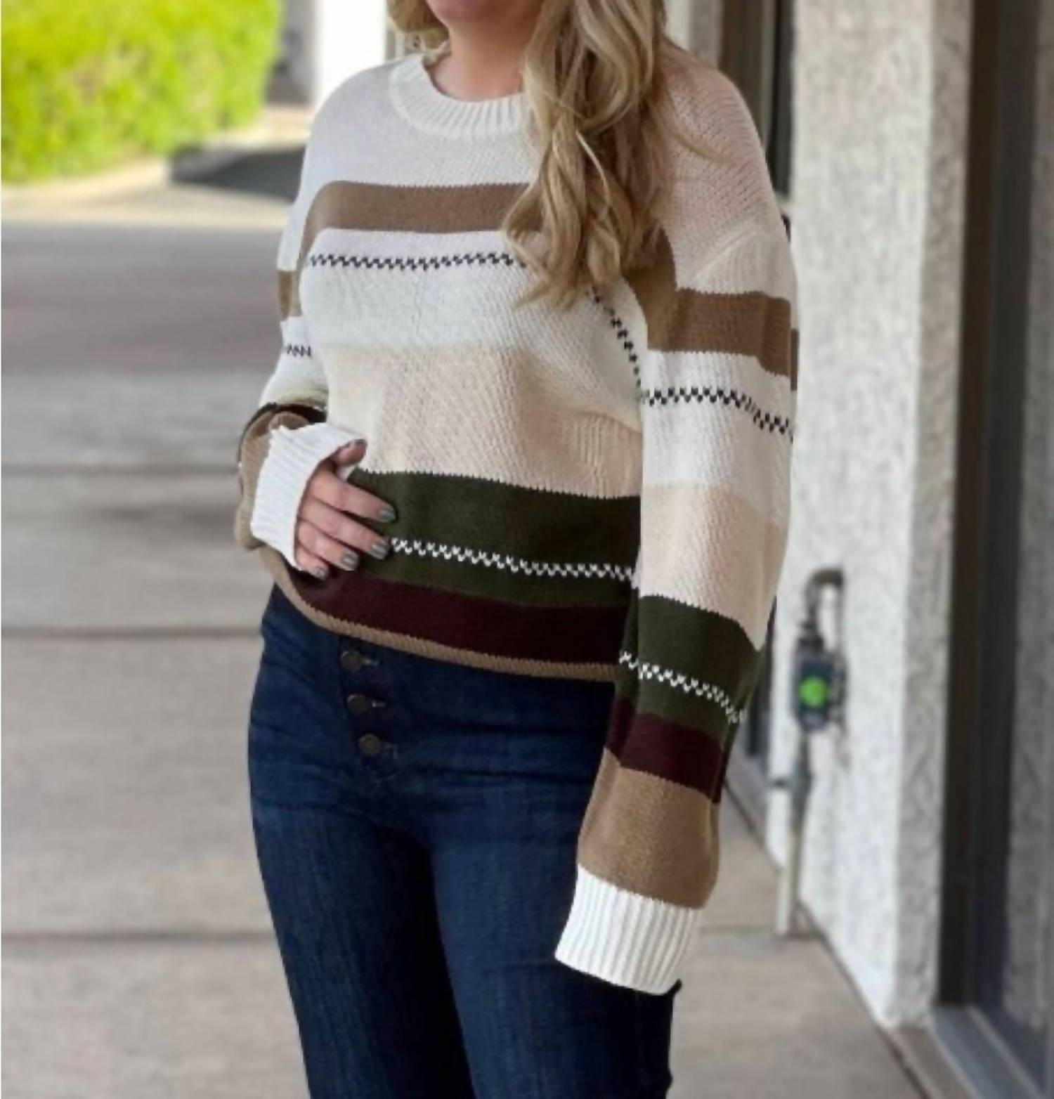 Miss Sparkling - Multi Striped Sweater