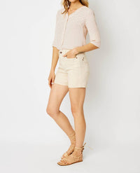 Judy Blue High Waist Garment Denim Short in dyed bone - women's shorts - view 7