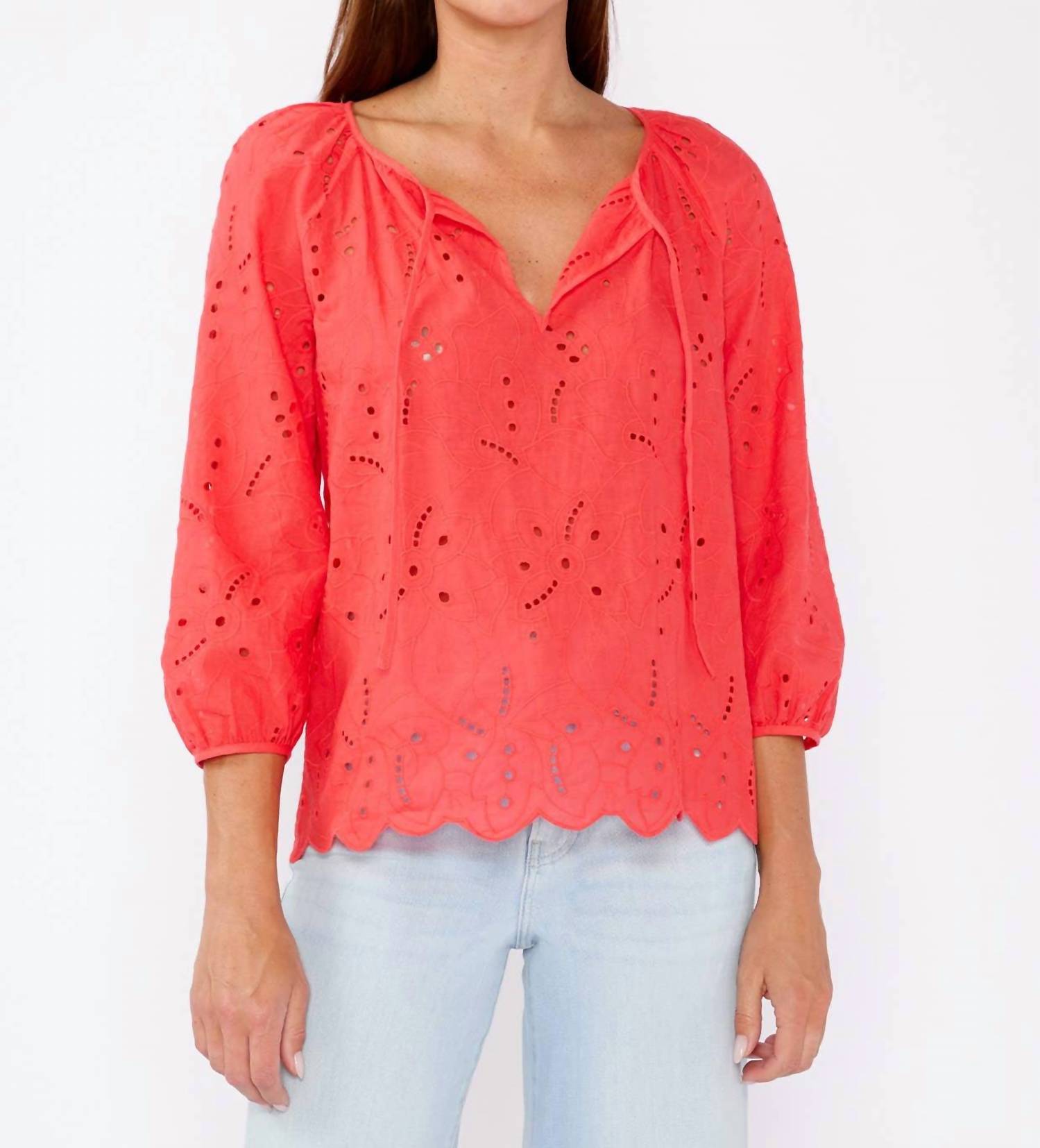 Lovestitch - Denise Floral Detail Raglan Sleeve Top