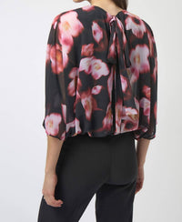 Joseph Ribkoff - Chiffon and Silky Knit Floral Boxy Top